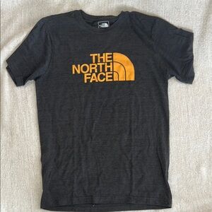 The North Face Men's Dark Gray and Orange T-Shirt - slim fit